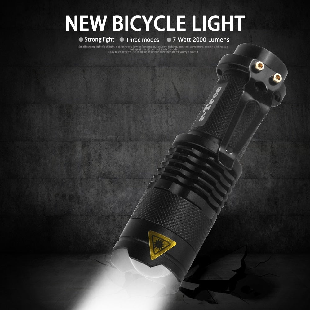 Bicycle Light 7 Watt 2000 Lumens 3 Mode Bike Q5 LED cycling Front Light Bike lights Lamp Torch Waterproof ZOOM flashlight BL0502