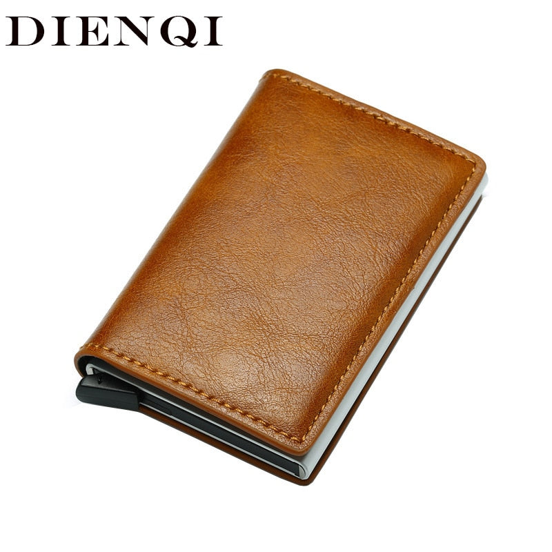 Minimalist Mens Wallet - Wallet Men Money Bag Mini Purse Male Vintage Automatical Aluminium Rfid Card Holder Wallet Small Smart Wallet