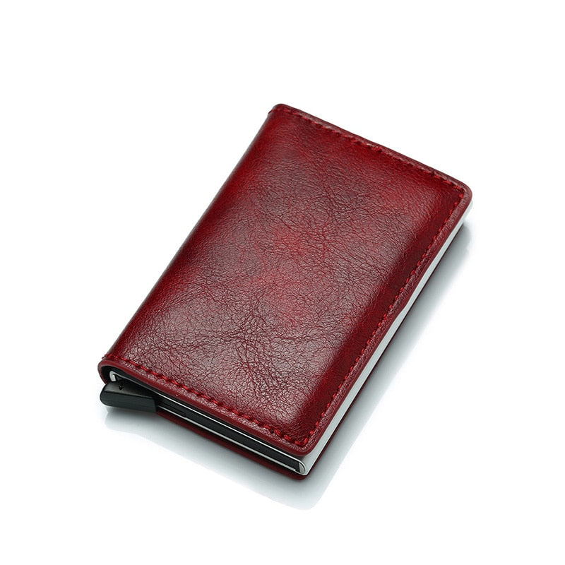 Minimalist Mens Wallet - Wallet Men Money Bag Mini Purse Male Vintage Automatical Aluminium Rfid Card Holder Wallet Small Smart Wallet