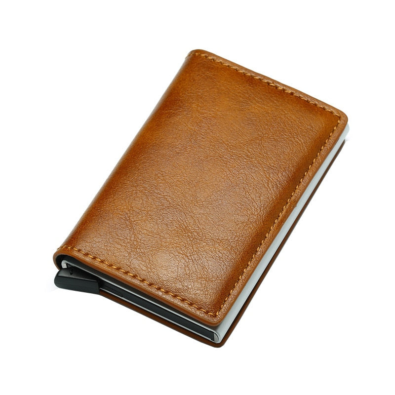 Minimalist Mens Wallet - Wallet Men Money Bag Mini Purse Male Vintage Automatical Aluminium Rfid Card Holder Wallet Small Smart Wallet
