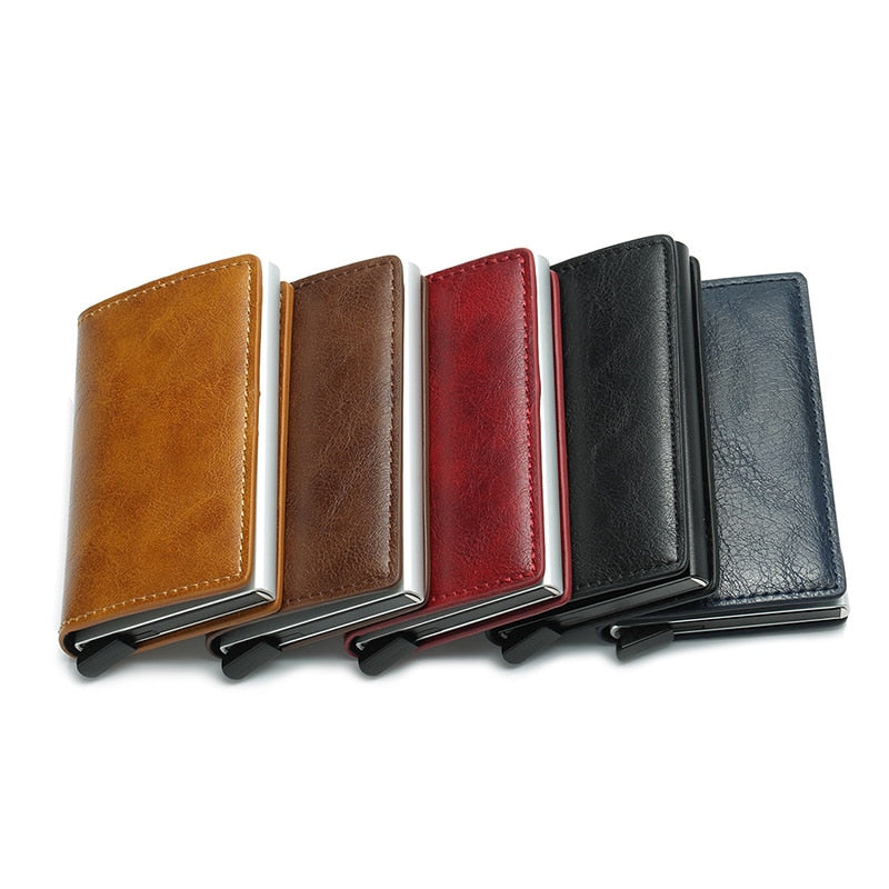 Minimalist Mens Wallet - Wallet Men Money Bag Mini Purse Male Vintage Automatical Aluminium Rfid Card Holder Wallet Small Smart Wallet