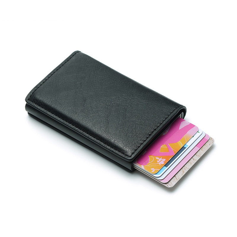 Minimalist Mens Wallet - Wallet Men Money Bag Mini Purse Male Vintage Automatical Aluminium Rfid Card Holder Wallet Small Smart Wallet