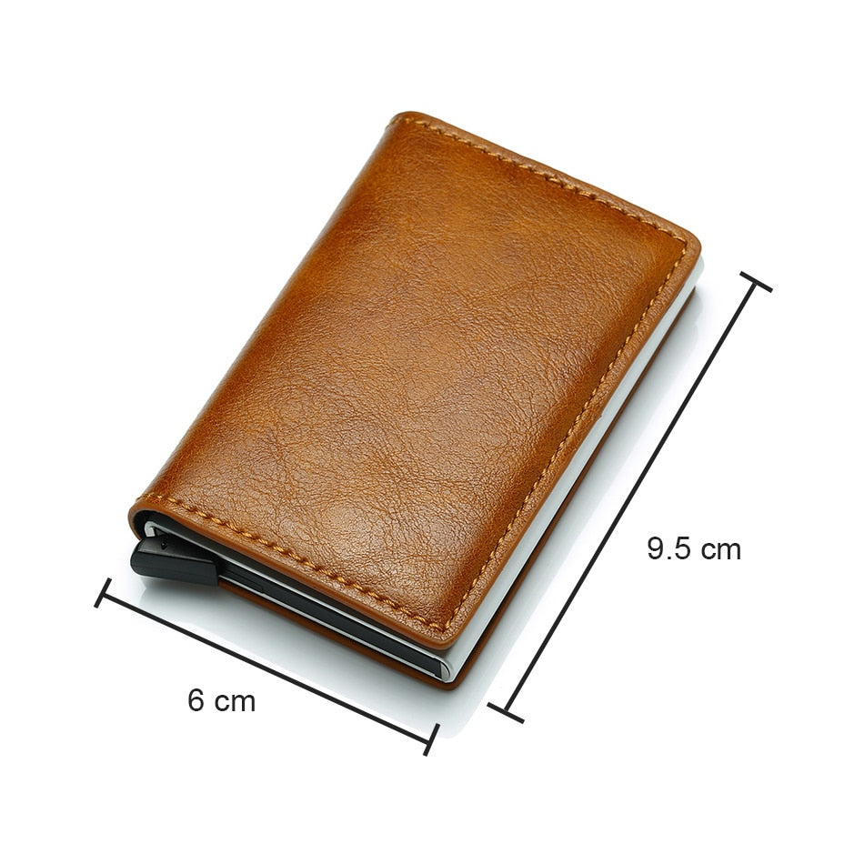 Minimalist Mens Wallet - Wallet Men Money Bag Mini Purse Male Vintage Automatical Aluminium Rfid Card Holder Wallet Small Smart Wallet