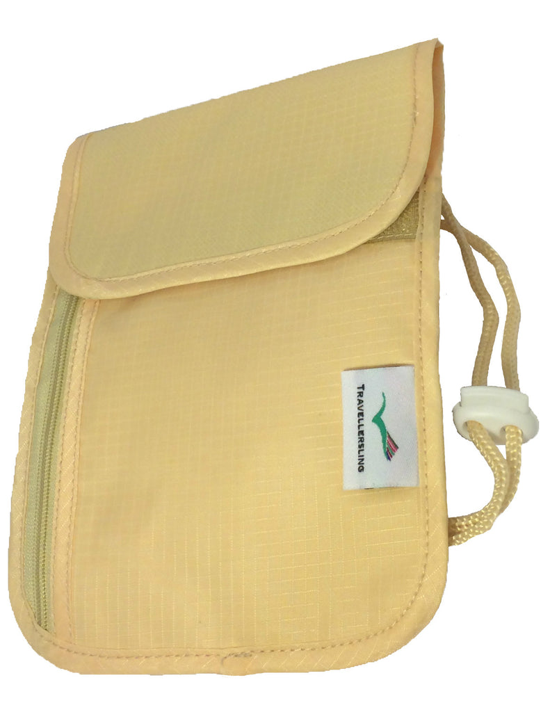 Travel Neck Wallet - Biege Designer Pouch