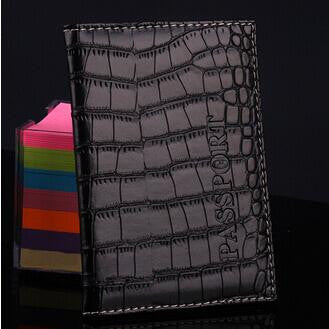 Leather Passport Cover Protector Fashion Alligator Embossing Travel Passport Case Men Women ID Credit Card Holder Wallet