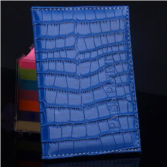 Leather Passport Cover Protector Fashion Alligator Embossing Travel Passport Case Men Women ID Credit Card Holder Wallet