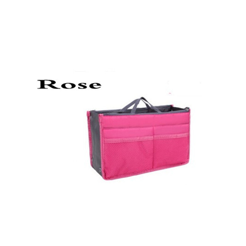 Double Zipper  Organiser Handbag