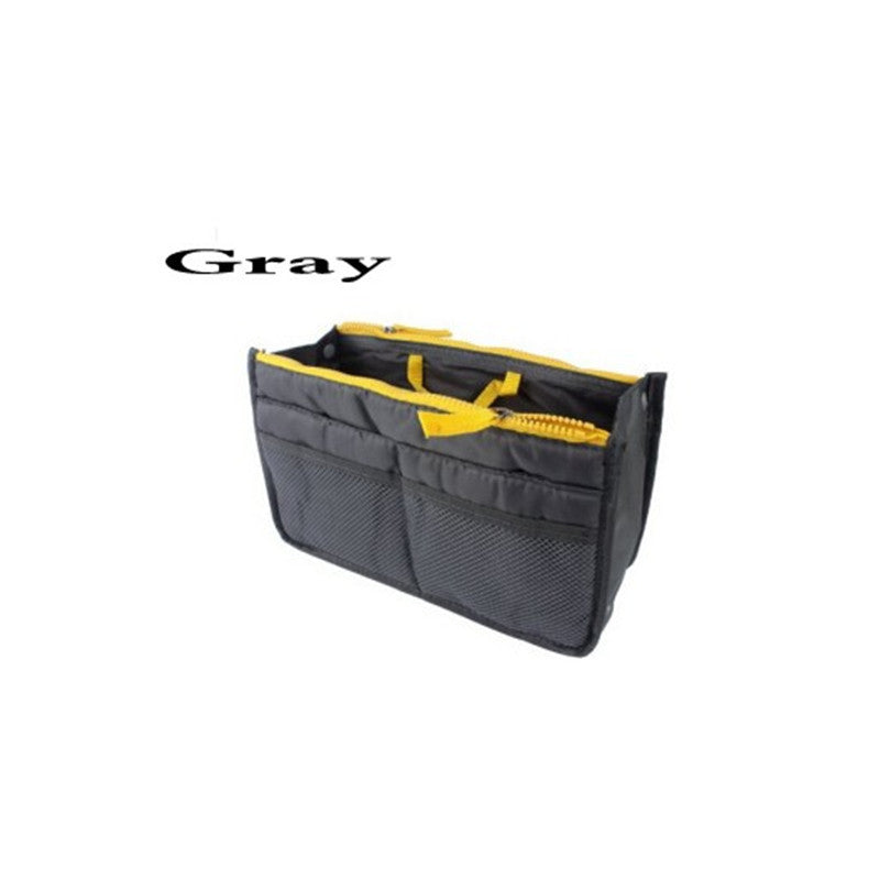 Double Zipper  Organiser Handbag