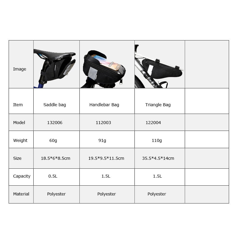 Roswheel Sahoo 112003 Cycling Bicycle Bike Head Tube Handlebar Cell Mobile Phone Bag Case Holder Case Pannier For 6.5in Phone